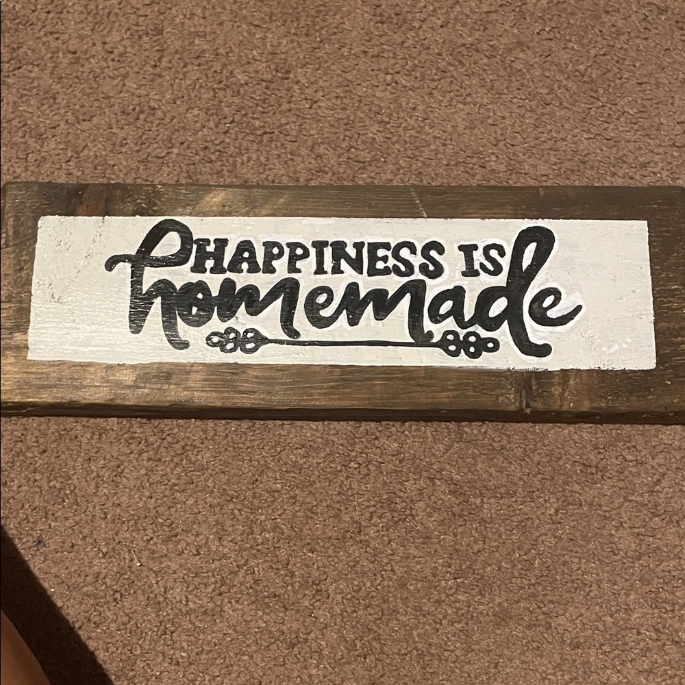 Rustic Brown and White Wall Art - Happiness is Homemade